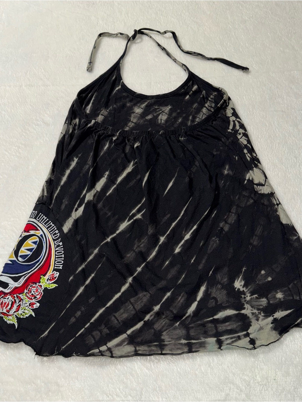 Grateful Dead Tie-Dye Black Halter Tank Top with 50th anniversary - Picture 3 of 7